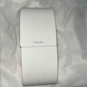 Prada White Leather Sunglass Case